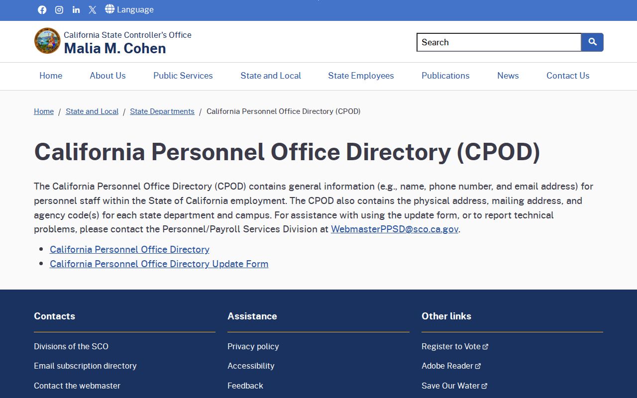 San Luis Obispo County people directories California personnel offices